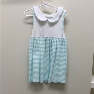 Striped Aqua and White Kids Casual Dress